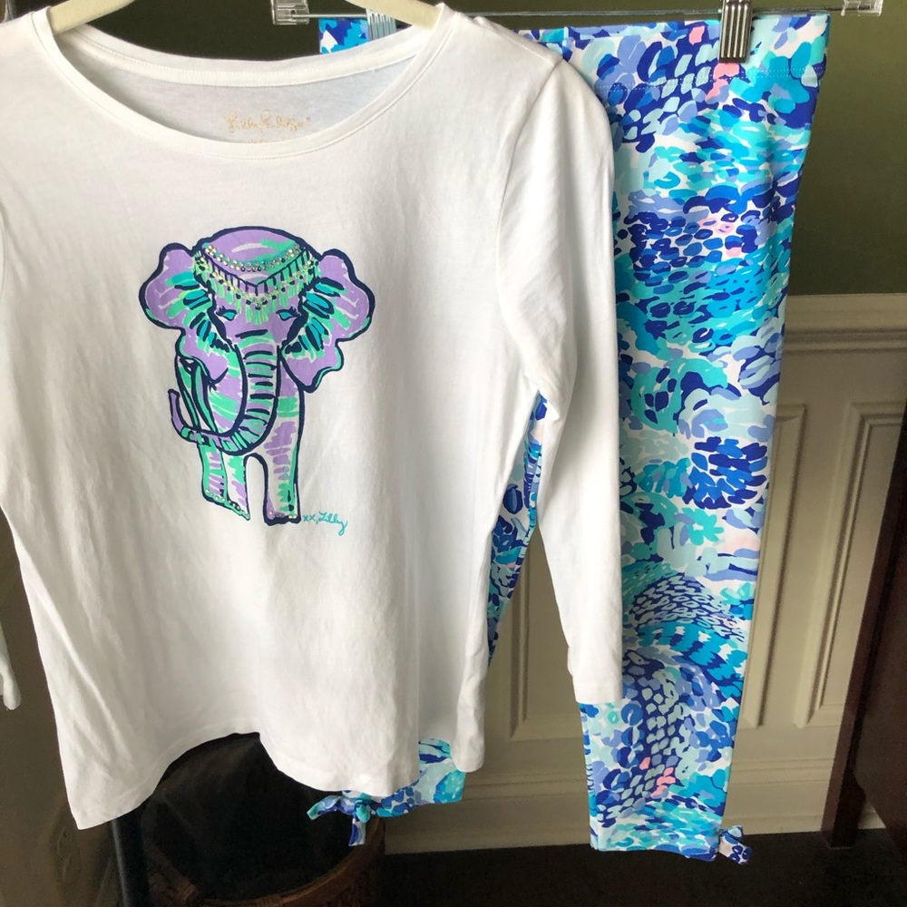 Girls Lilly Pulitzer shirt and leggings sizes L/XL